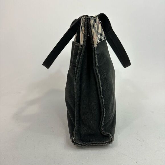 Burberry Blue Label Black Canvas and Nova Check Tote - Picture 5 of 10